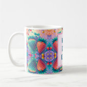 Kleurrijke aardbei met beste vader ooit koffiemok (Links)