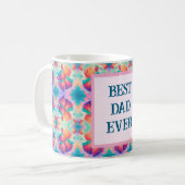 Kleurrijke aardbei met beste vader ooit koffiemok (Voorkant links)