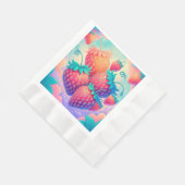 Kleurrijke aardbei servet (Hoek)