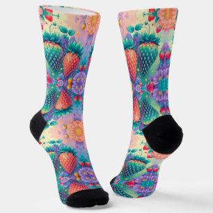 Kleurrijke aardbei sokken