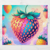 Kleurrijke aardbei sparkling wijnetiket (Enkel label)