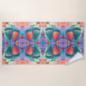 Kleurrijke aardbei strandlaken (Voorkant)