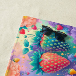 Kleurrijke aardbei strandlaken