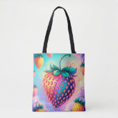 Kleurrijke aardbei tote bag (Voorkant)