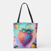 Kleurrijke aardbei tote bag (Achterkant)