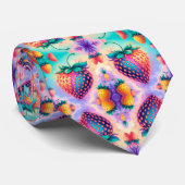 Kleurrijke aardbei voor Vaderdag Stropdas (Opgerold)