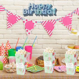 Kleurrijke aardbeien en groene strepen Verjaardag Bedankdoosjes