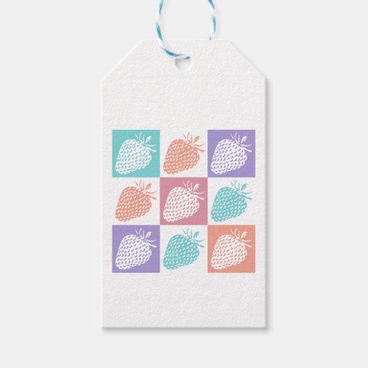 Kleurrijke Aardbeien Zomer Cadeaulabel (Voorkant)