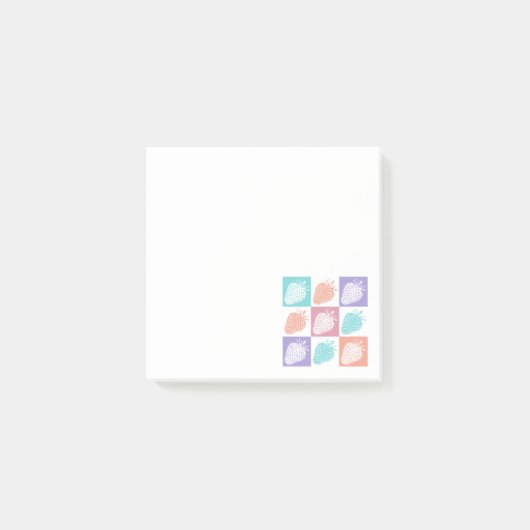 Kleurrijke Aardbeien Zomer Post-it® Notes (Voorkant)