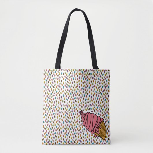Kleurrijke aardbeienijssteen tote bag (Voorkant)