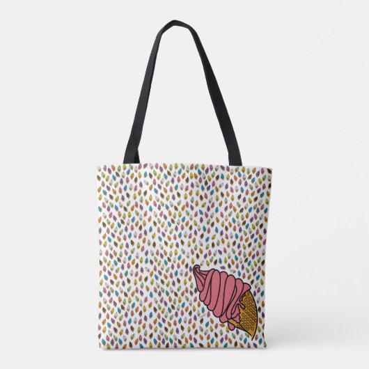Kleurrijke aardbeienijssteen tote bag (Achterkant)