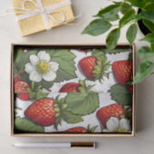 Kleurrijke aardbeienvruchten, bloemen en bladeren tissuepapier (Geschenk)