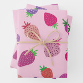 Kleurrijke aardbeivelden inpakpapier vel (In situ)