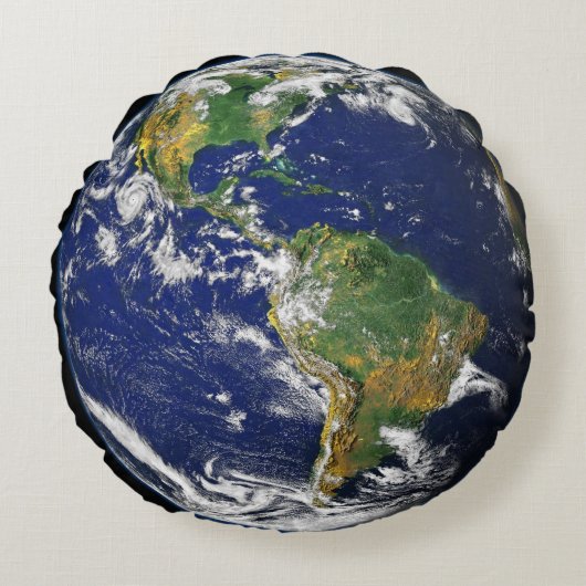 Kleurrijke aarde Onze wereld Rond Kussen (Voorkant)