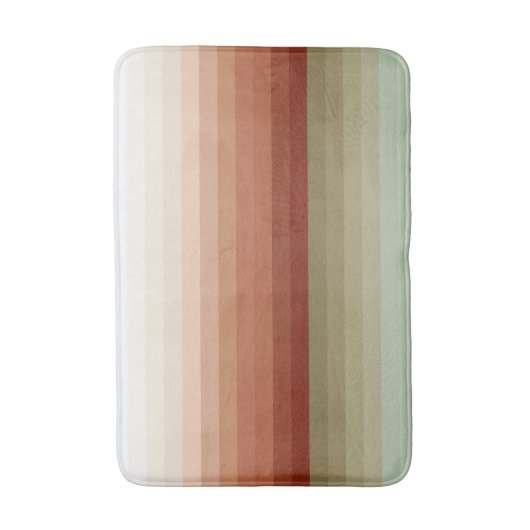 Kleurrijke Aarde Tones Striped Badmat (Voorkant Verticaal)