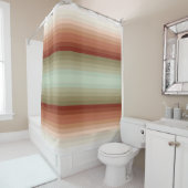 Kleurrijke Aarde Tones Striped Douchegordijn (In situ)