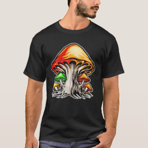Kleurrijke aardse psychedelische paddestoel kunst t-shirt