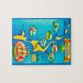 Kleurrijke Abacos eilanden kaart Legpuzzel (Horizontaal)