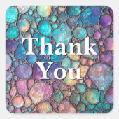 Kleurrijke Abalone Bubbels Custom Vierkante Sticker (Voorkant)
