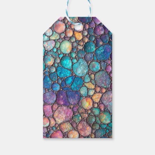 Kleurrijke Abalone Bubbels Gift Label Cadeaulabel (Voorkant)