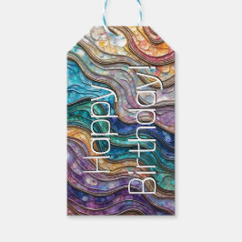 Kleurrijke Abalone Rippled Waves Custom Gift Label Cadeaulabel