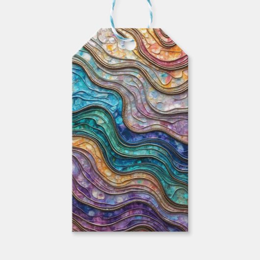 Kleurrijke Abalone Rippled Waves Gift Label Cadeaulabel (Voorkant)