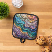 Kleurrijke Abalone Rippled Waves Pannenlap (Top down)