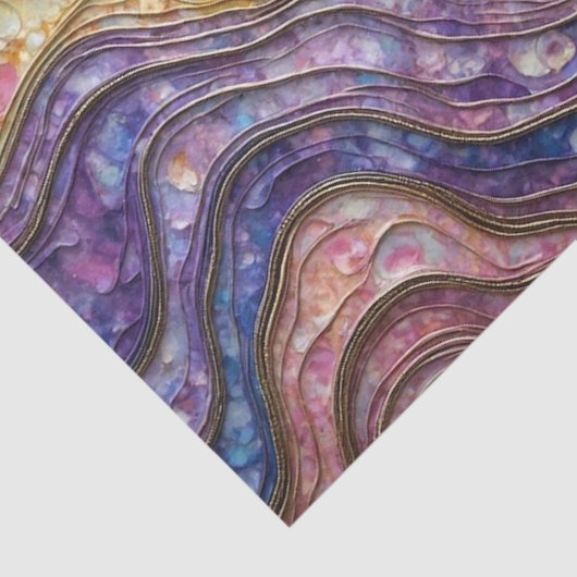 Kleurrijke Abalone Rippled Waves Tissue Paper Tissuepapier (Detail)