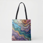 Kleurrijke Abalone Rippled Waves Tote Bag (Voorkant)