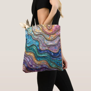 Kleurrijke Abalone Rippled Waves Tote Bag