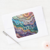 Kleurrijke Abalone Rippled Waves Vierkante Sticker (Envelop)