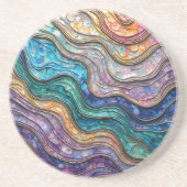 Kleurrijke Abalone Rippled Waves Zandsteen Onderzetter (Voorkant)