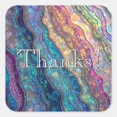 Kleurrijke Abalone Ripples Custom Vierkante Sticker (Voorkant)