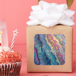 Kleurrijke Abalone Ripples Custom Vierkante Sticker