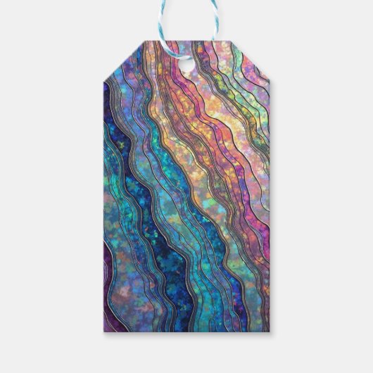 Kleurrijke Abalone Ripples Gift Label Cadeaulabel (Voorkant)