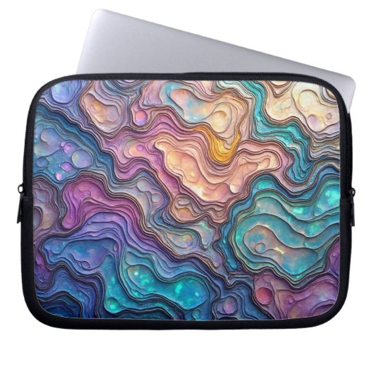 Kleurrijke Abalone Swirls Electronics Bag Laptop Sleeve (Voorkant)