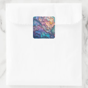 Kleurrijke Abalone wervelingen Custom Vierkante Sticker