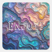 Kleurrijke Abalone wervelingen Custom Vierkante Sticker (Voorkant)