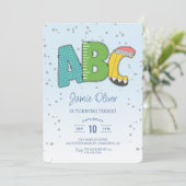 Kleurrijke ABC alfabet 3e verjaardagsfeestje Kaart (Staand voorkant)