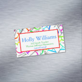 Kleurrijke ABC Teacher Educator Professional Magnetisch Visitekaartje (Voorbeeld)