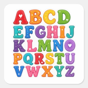 Kleurrijke ABCD Alfabet Letters Ontwerp Sticker