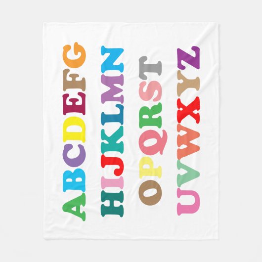 Kleurrijke ABC's Fleece Deken (Voorkant)