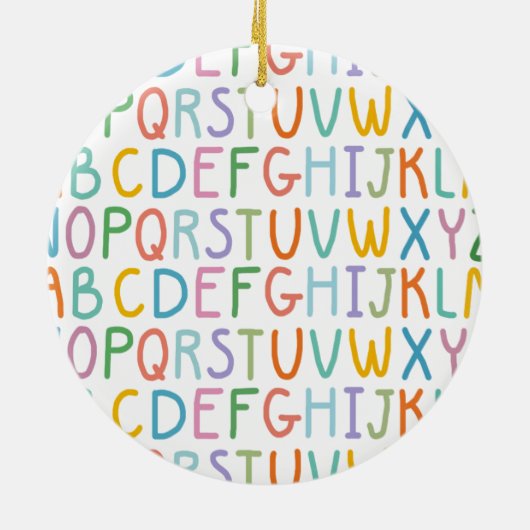Kleurrijke ABC's Keramisch Ornament (Achterkant)