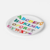 Kleurrijke ABC's Papieren Bordje (Gekanteld)