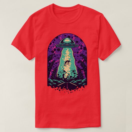 Kleurrijke Abduction Beam Up T-shirt (Design voorkant)