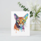 Kleurrijke Abessijnse kat Briefkaart (Staand voorkant)