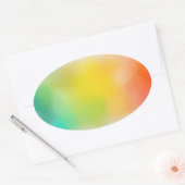 Kleurrijke Abstract Aangepaste Lege Sjabloon Blauw Ovale Sticker (Envelop)