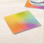 Kleurrijke Abstract Art Geel Roze Rood Blauw Groen Kartonnen Onderzetters (Schuin)