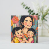 Kleurrijke Abstract Bedankt Mama | Moederdag Kaart (Staand voorkant)