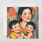 Kleurrijke Abstract Bedankt Mama | Moederdag Kaart (Voorkant)